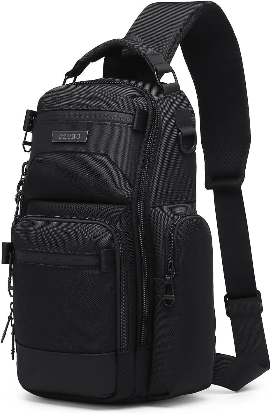 OZUKO Mens Shoulder Bags Crossbody, Large Sling Bag with Water Bottle Holder, Travel Hiking Chest Bag Daypack