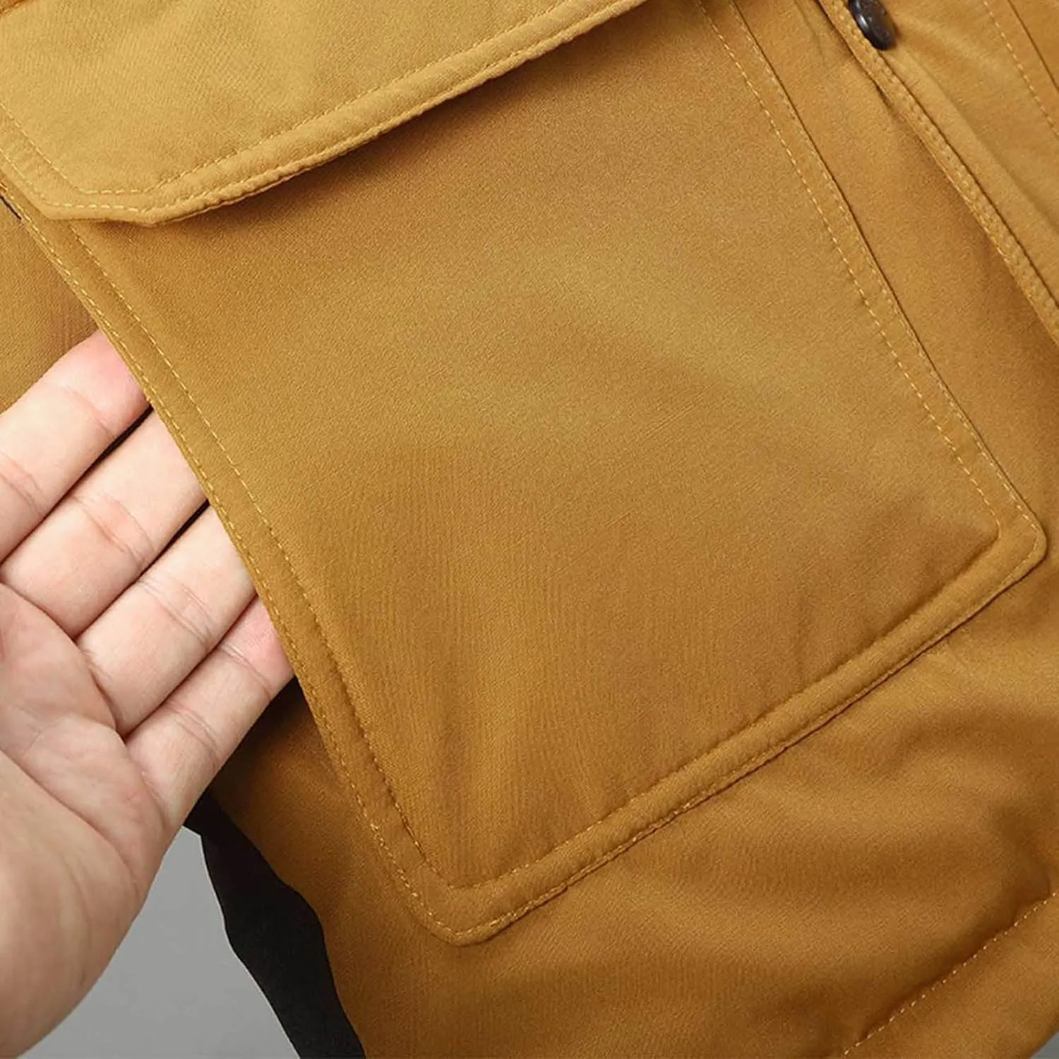 Parka Jacket Men Windproof Puffer Jacket Hooded Down Coat Plus Size Ski Jacket Padded Quilted Jacket Warm Winter Coats