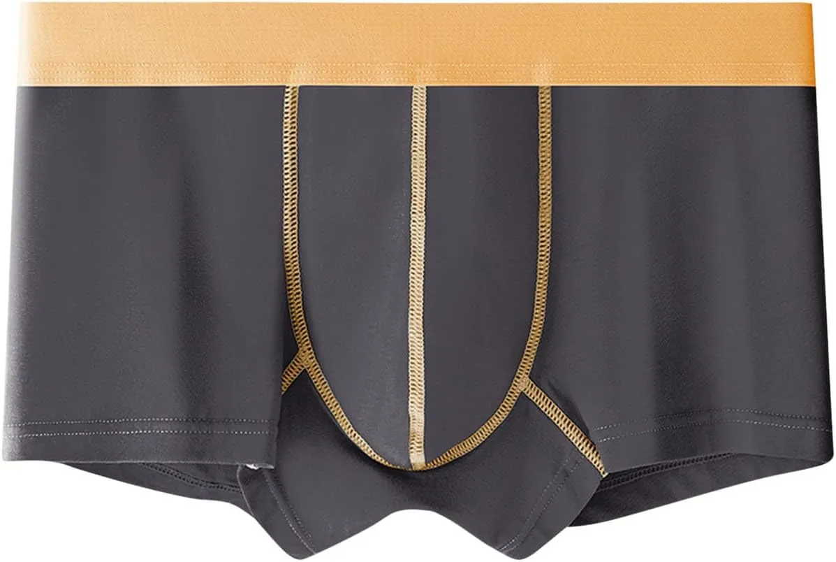 Plus Size Mens Cotton Underwear Soft Breathable Sexy Comfortable Seamless Underpants Fashion Color Block Boxer Brief