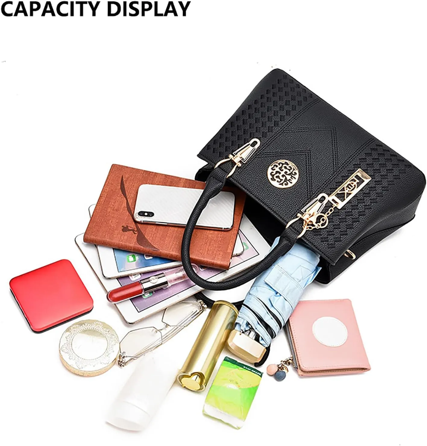 PORT&LOTUS Womens Top-handle Leather Handbags Totes Purses for Women Satchel Shoulder Bag for Ladies