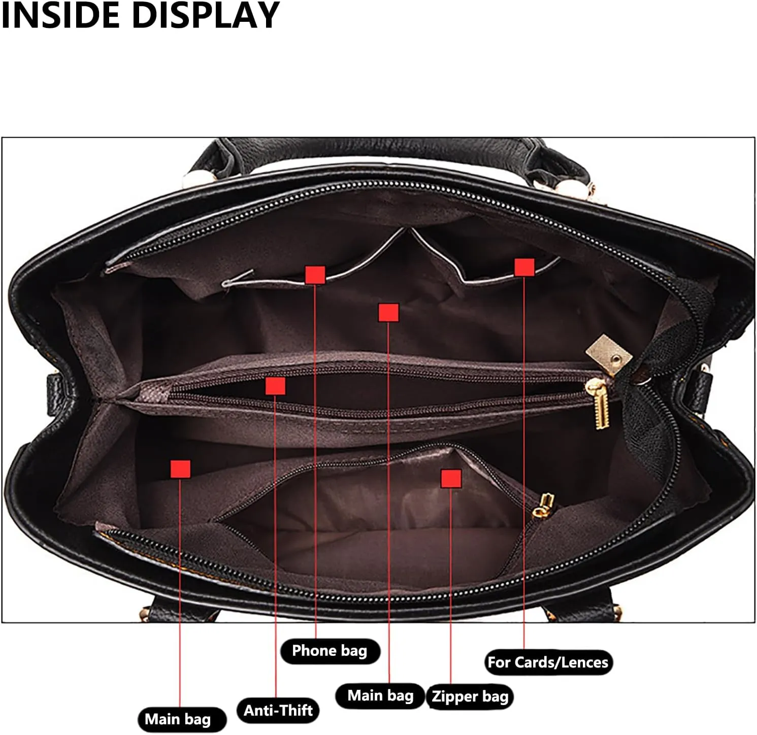 PORT&LOTUS Womens Top-handle Leather Handbags Totes Purses for Women Satchel Shoulder Bag for Ladies