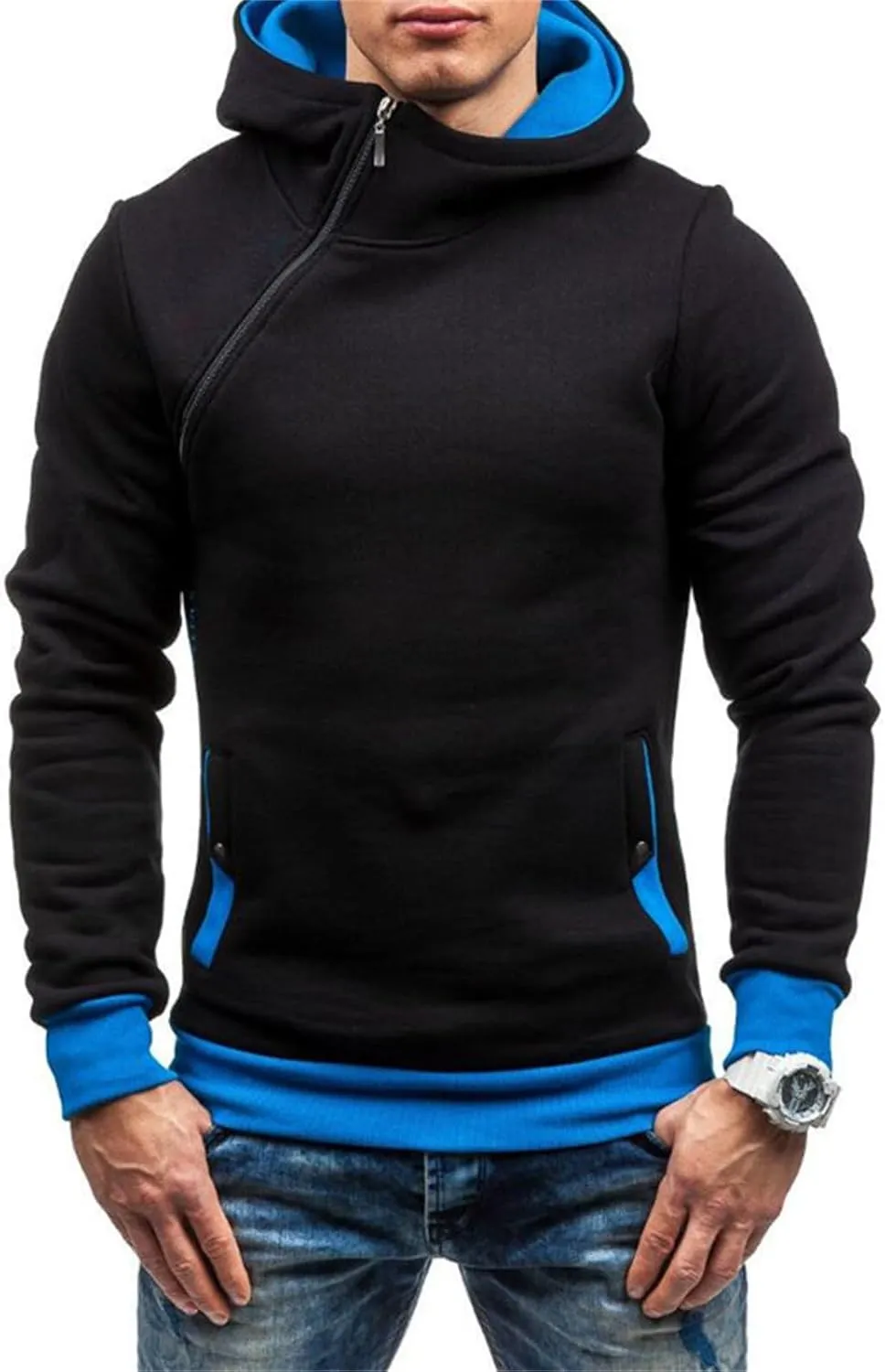 Quarter Zip Pullover Men Fleece Hoodies Winter Sweatshirts Hoodies Long Sleeve Shirts Warm Fall Hoodies