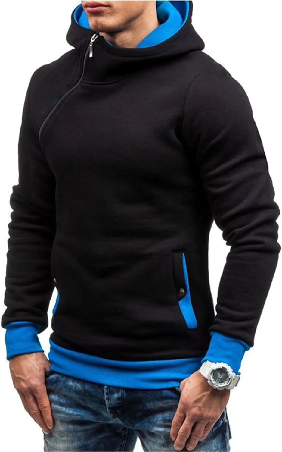 Quarter Zip Pullover Men Fleece Hoodies Winter Sweatshirts Hoodies Long Sleeve Shirts Warm Fall Hoodies