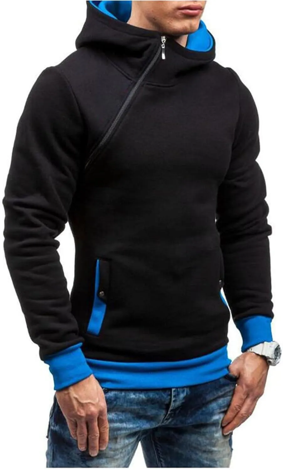 Quarter Zip Pullover Men Fleece Hoodies Winter Sweatshirts Hoodies Long Sleeve Shirts Warm Fall Hoodies