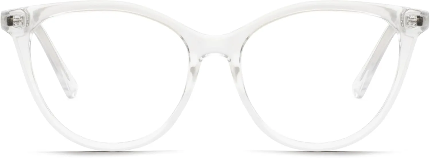 Quay Women's Cat Eye Lenses with Blue Light Protection, Clear, Large