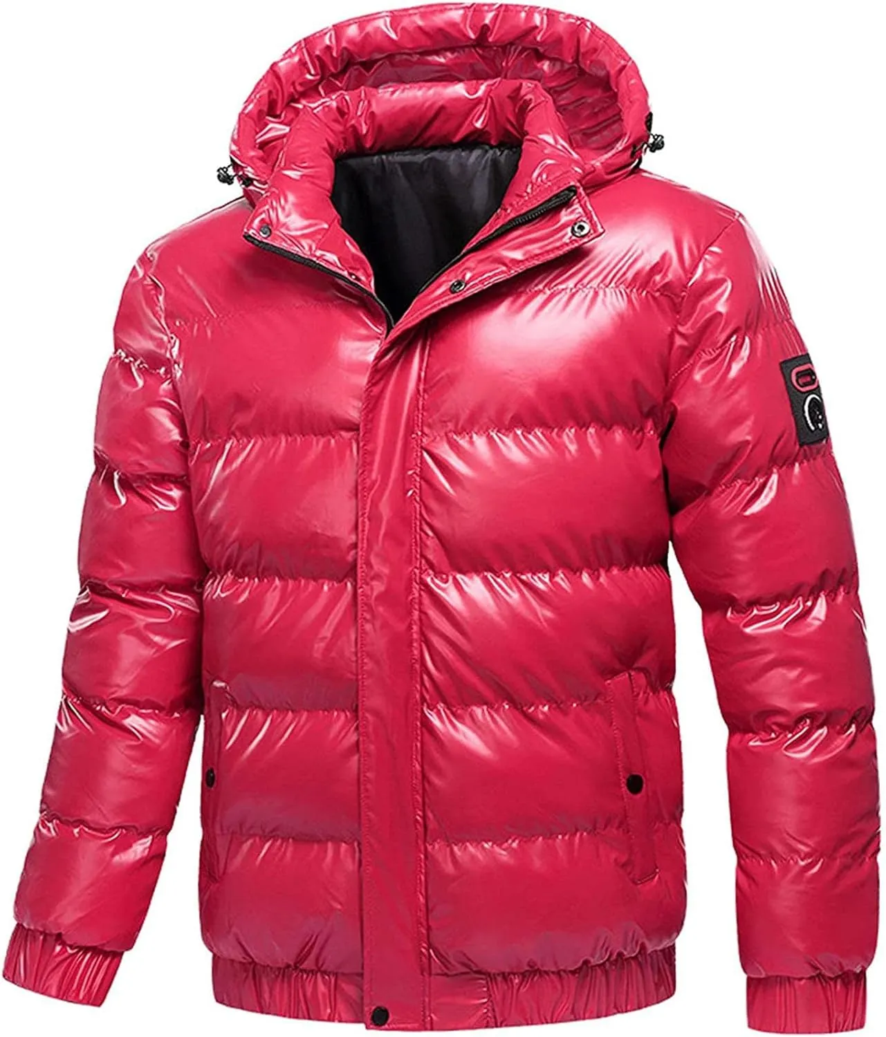 Quilted Bubble Jackets for Men Winter Warm Hooded Padded Puffy Coats Motorcycle Thermal Waterproof Puffer Jackets