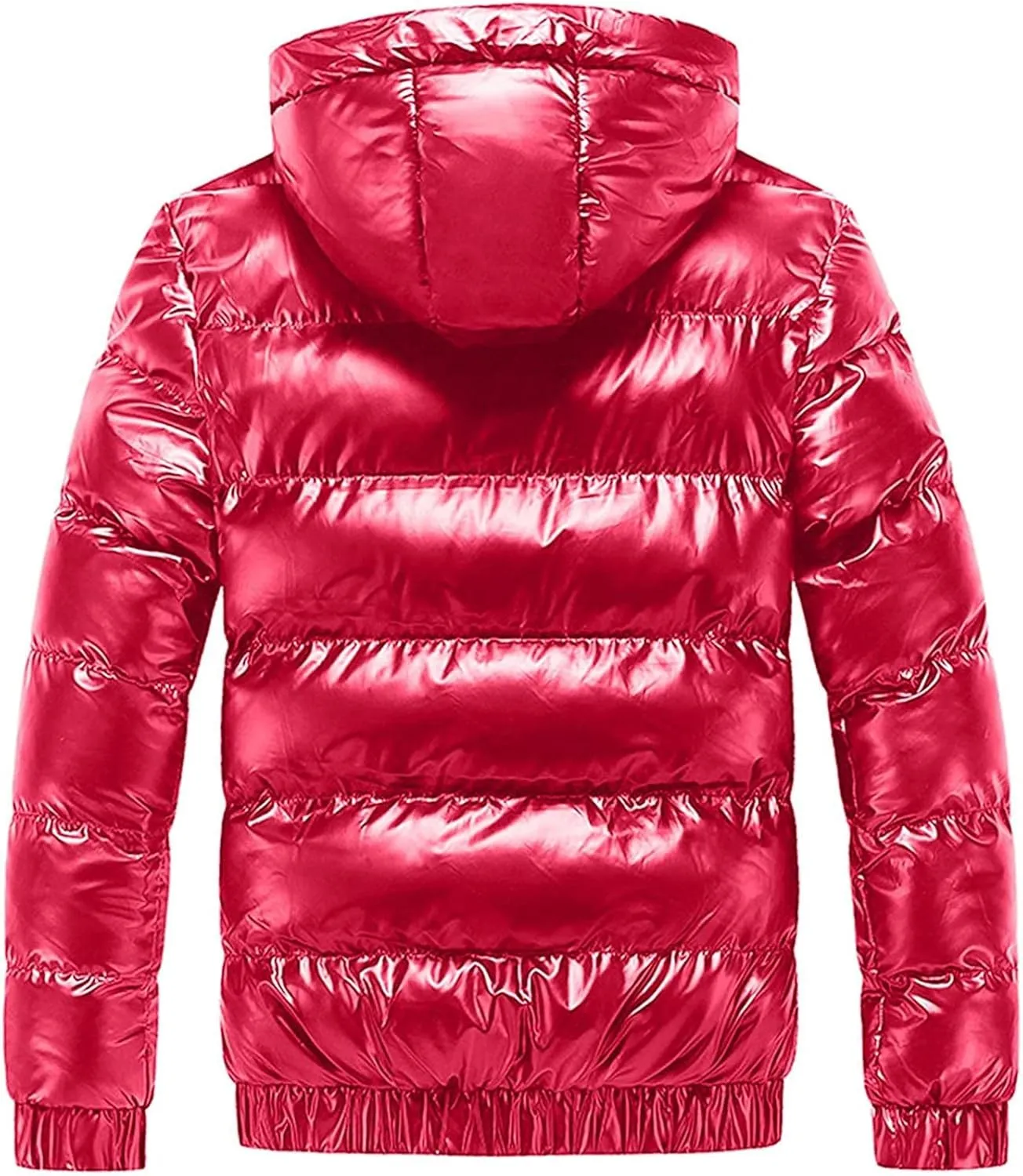 Quilted Bubble Jackets for Men Winter Warm Hooded Padded Puffy Coats Motorcycle Thermal Waterproof Puffer Jackets