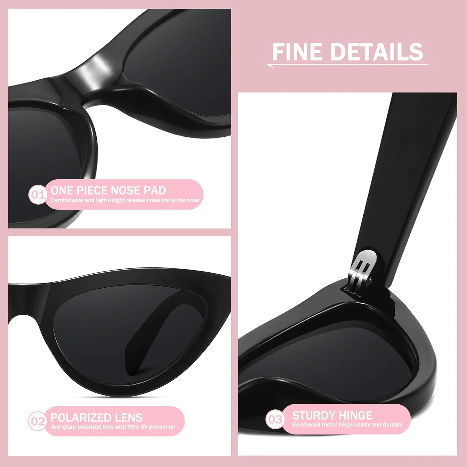 Retro Cat Eye Sunglasses for Women Trendy Polarized Womens Sunnies
