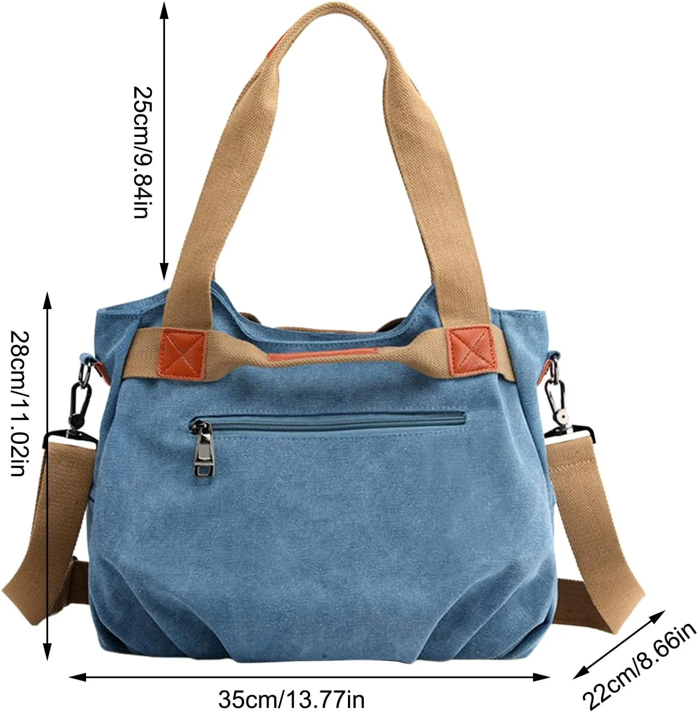 Retro Fashion One Shoulder Crossbody Women's Bag Large Capacity Fashion Handbag Women's Simple (Sky Blue, One Size)