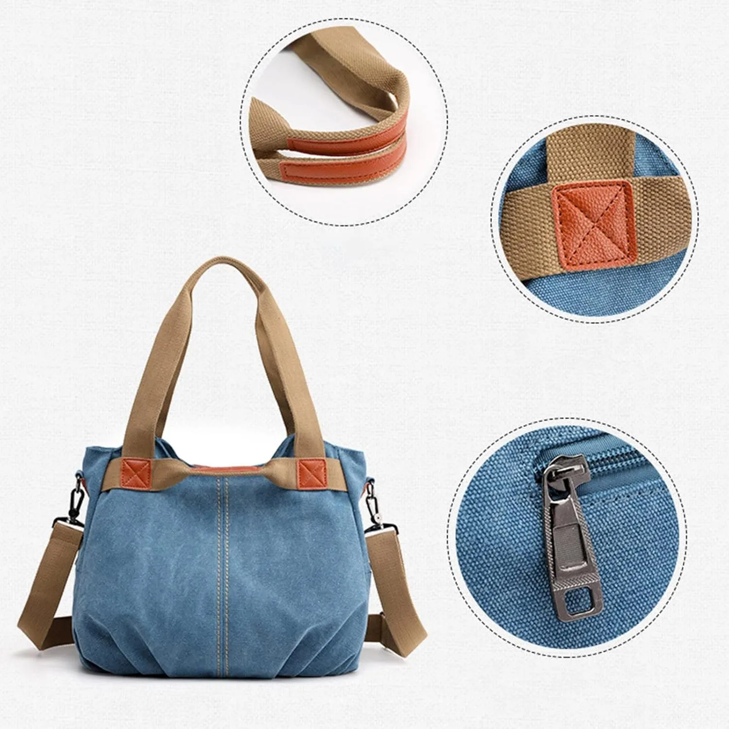 Retro Fashion One Shoulder Crossbody Women's Bag Large Capacity Fashion Handbag Women's Simple (Sky Blue, One Size)