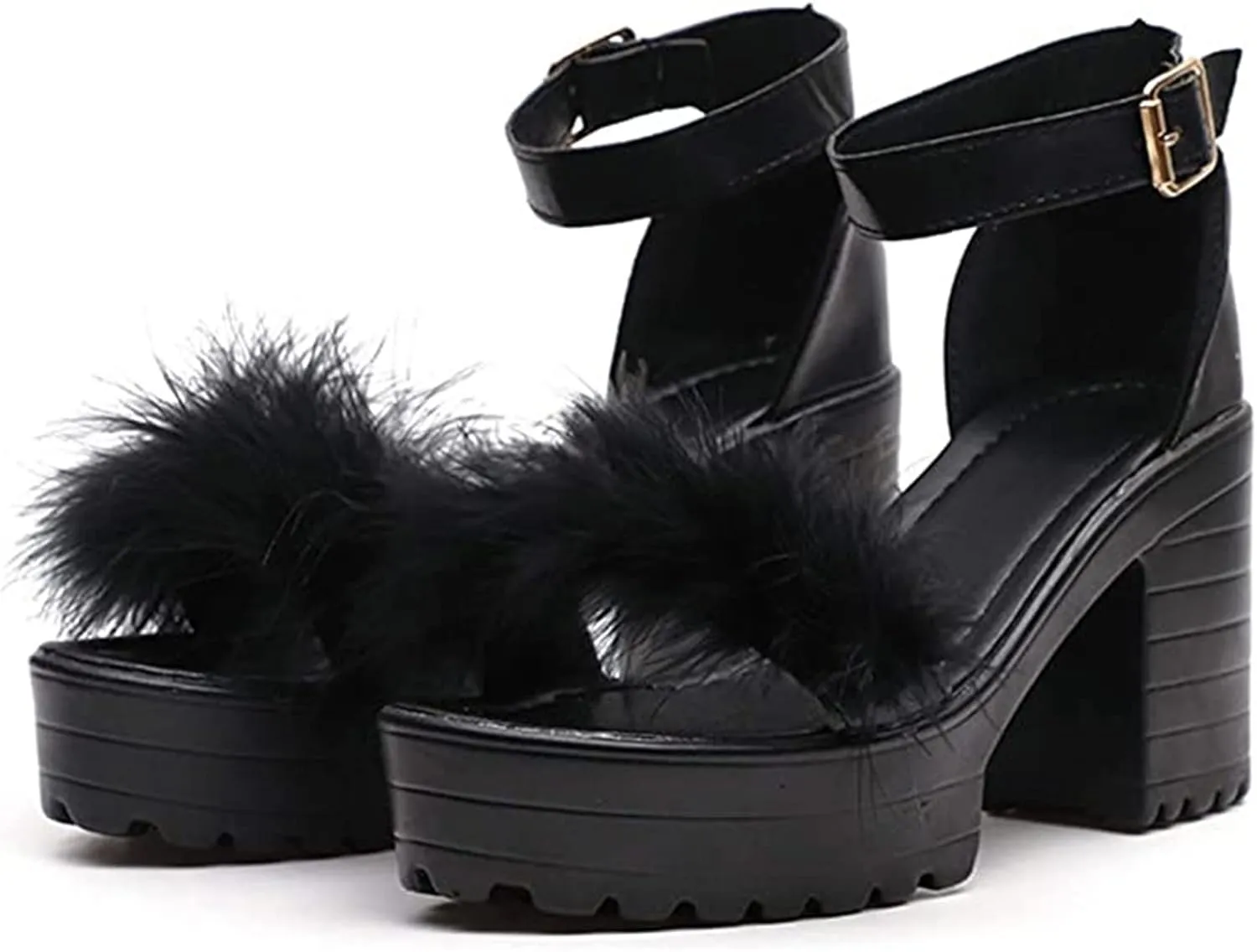 Sandals For Women,Womens Open Toe Ankle Strap Chunky Block High Heel Dress Party Sandals Dressy Summer Strappy Sandals