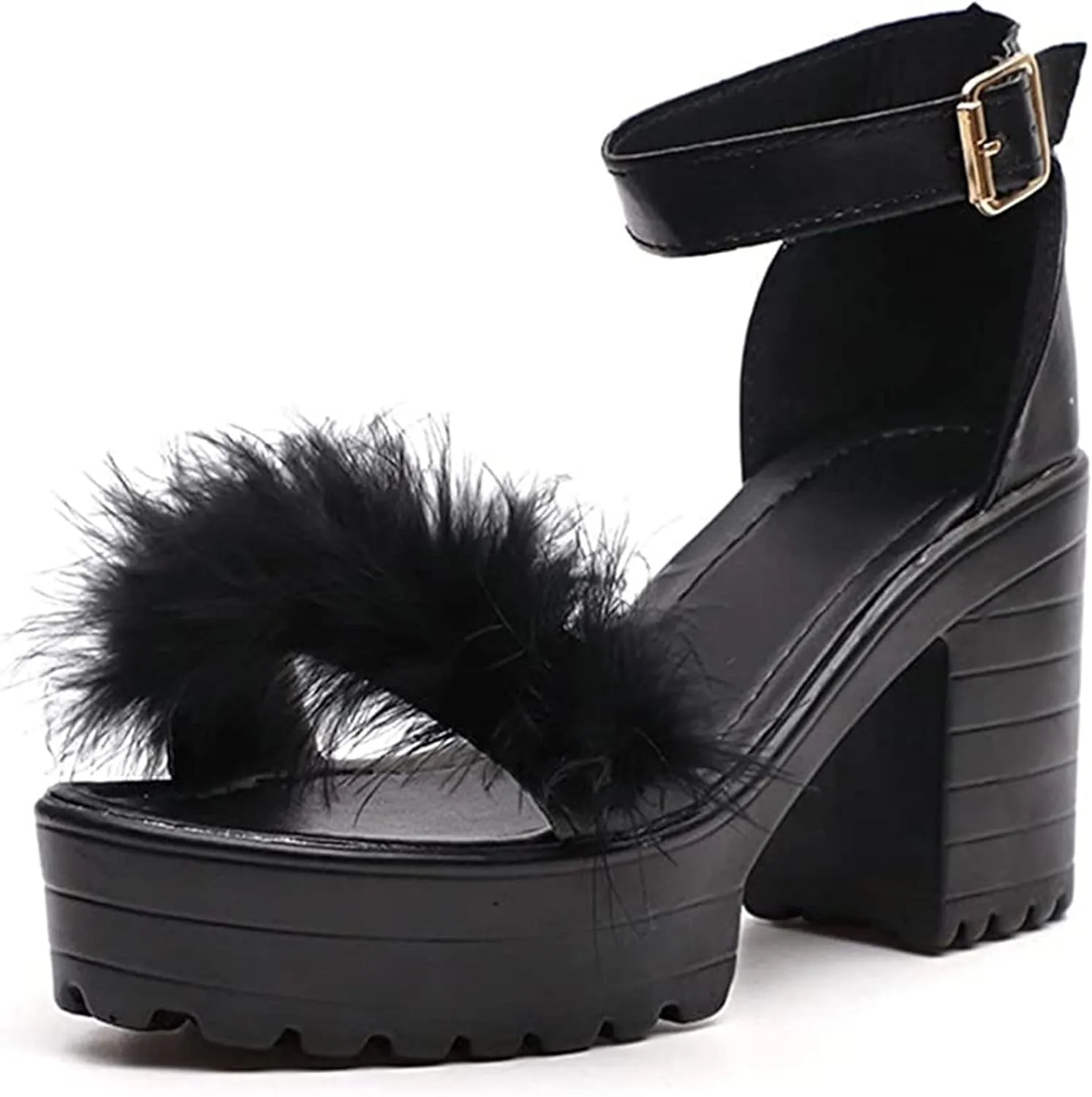 Sandals For Women,Womens Open Toe Ankle Strap Chunky Block High Heel Dress Party Sandals Dressy Summer Strappy Sandals