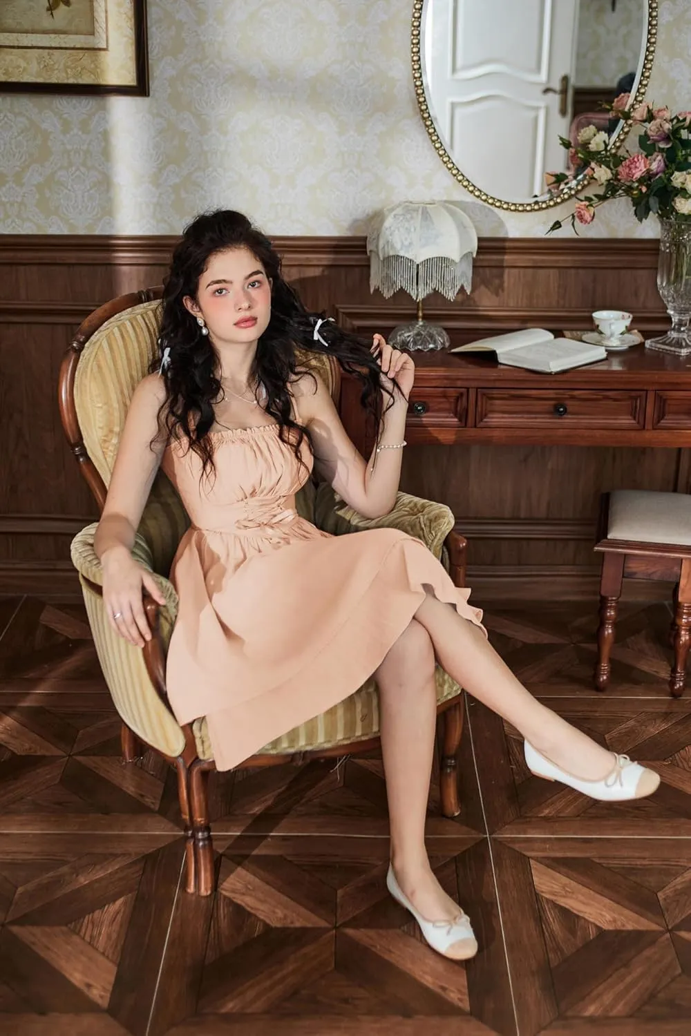 Scarlet Darkness Renaissance Dress Women Chiffon Spaghetti Strap Corset Dress