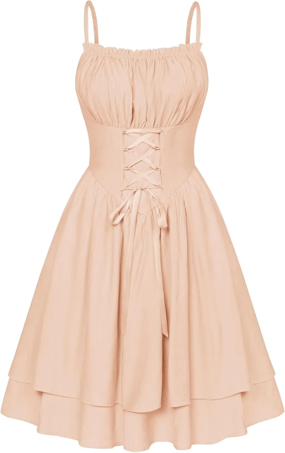 Scarlet Darkness Renaissance Dress Women Chiffon Spaghetti Strap Corset Dress