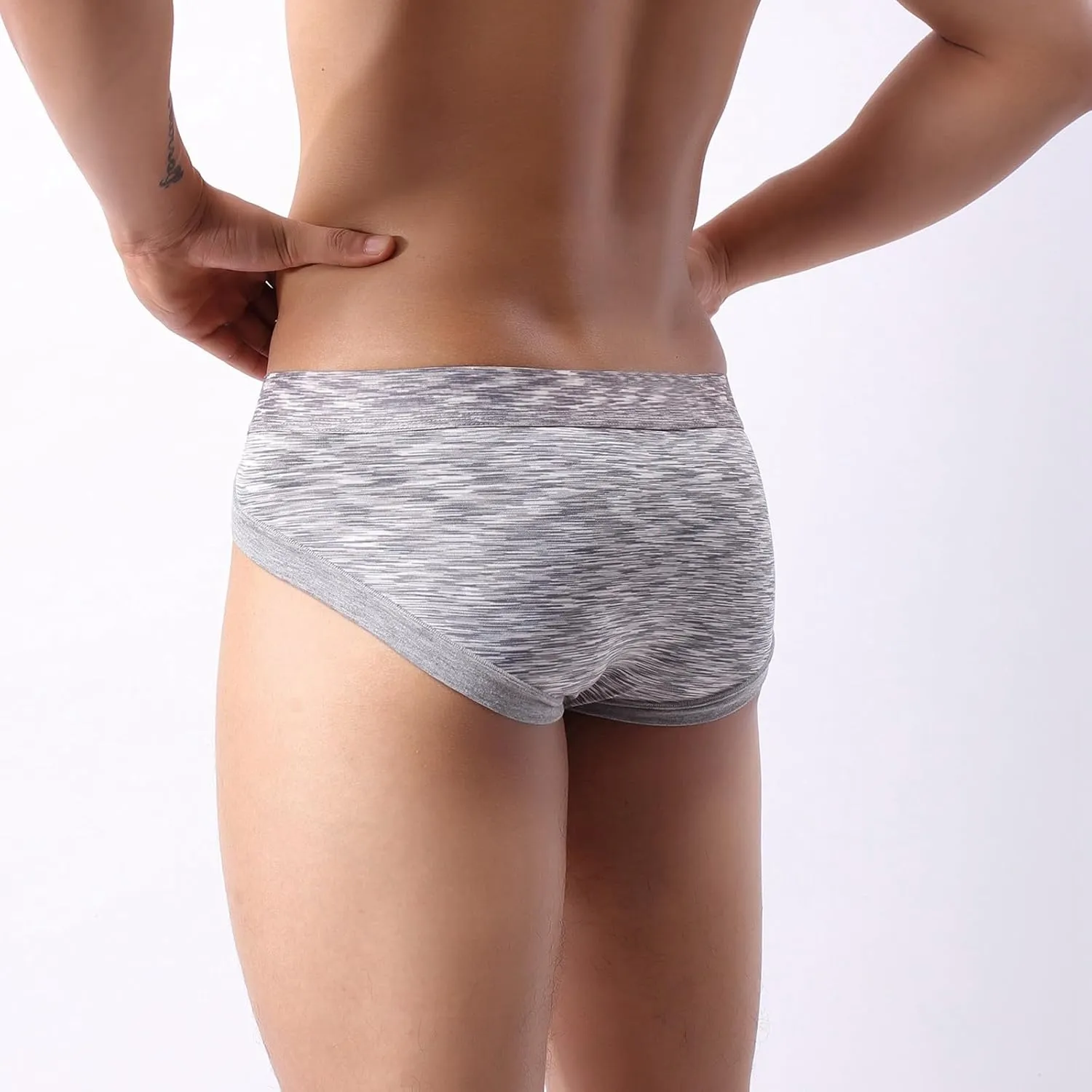 Sexy Mesh Briefs For Men Underwear Breathable Bulge Pouch Thongs Striped Elastic Waistband Lingerie Classic Underpant