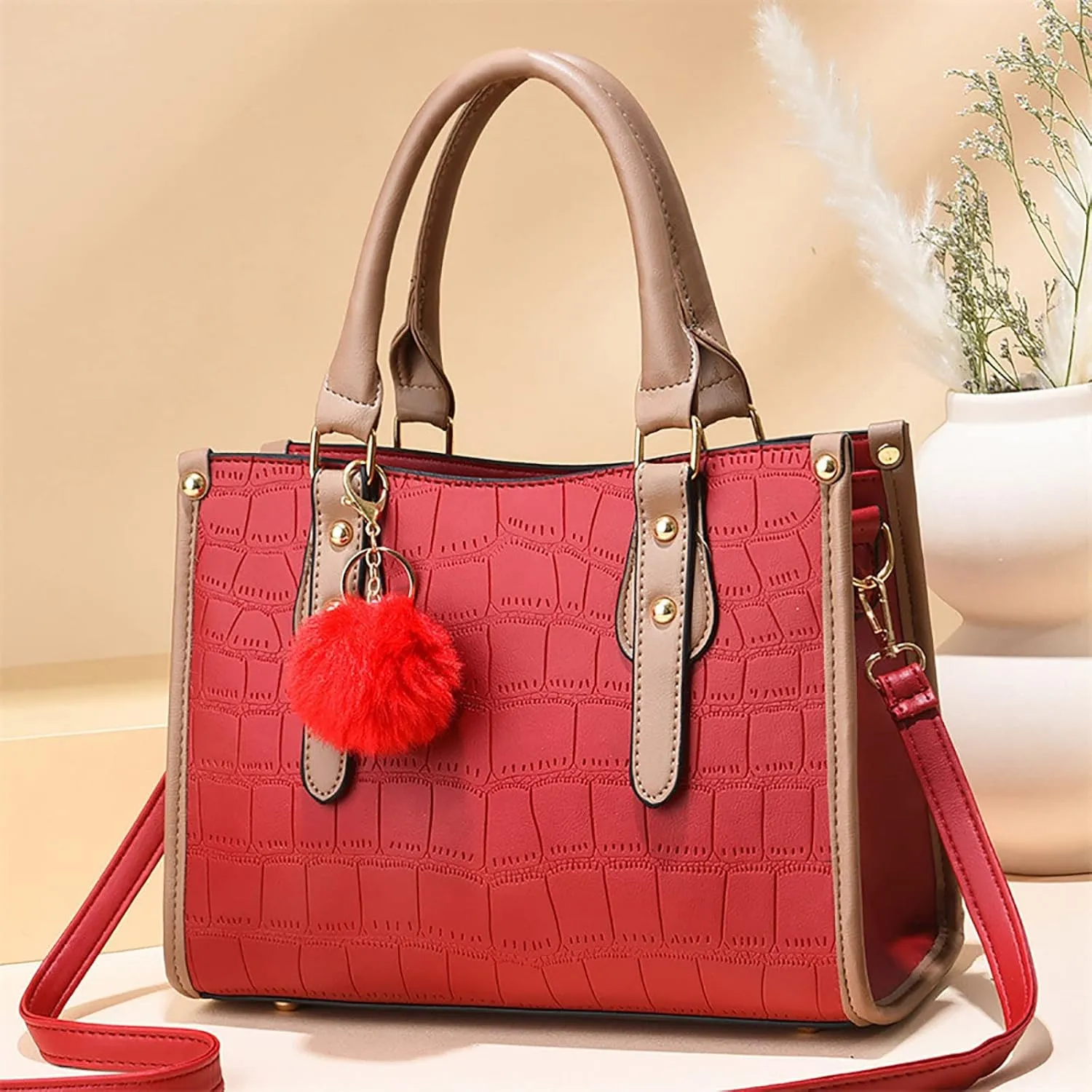Shoulder Bag for Women Womens Fashion Tote Bag Handbags Ladies Purse Satchel Shoulder Bags Tote Leather Bag