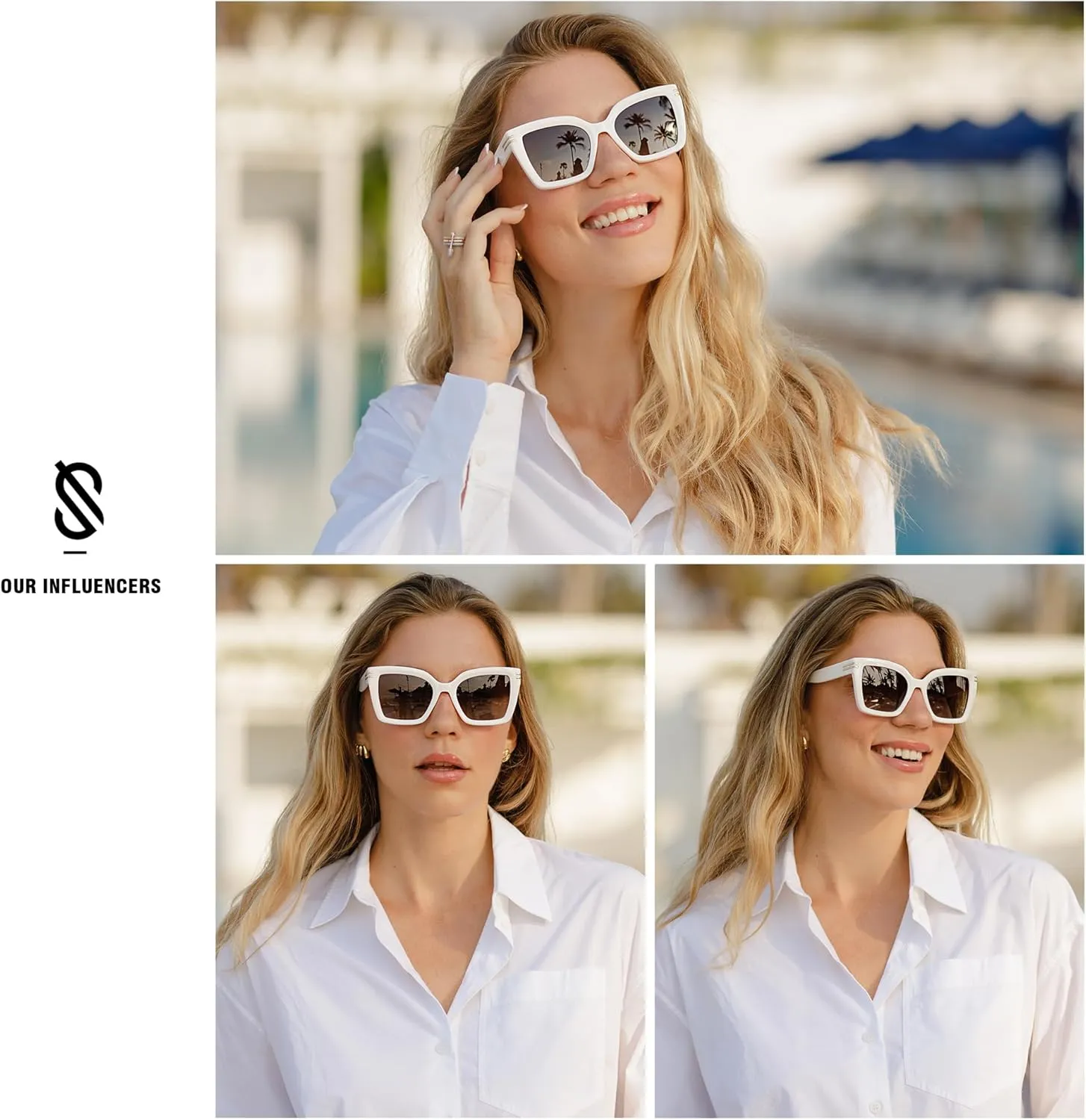 SOJOS Retro Oversized Polarized Cat Eye Sunglasses Womens Vintage Shades Trendy Stylish Sunnies SJ2291