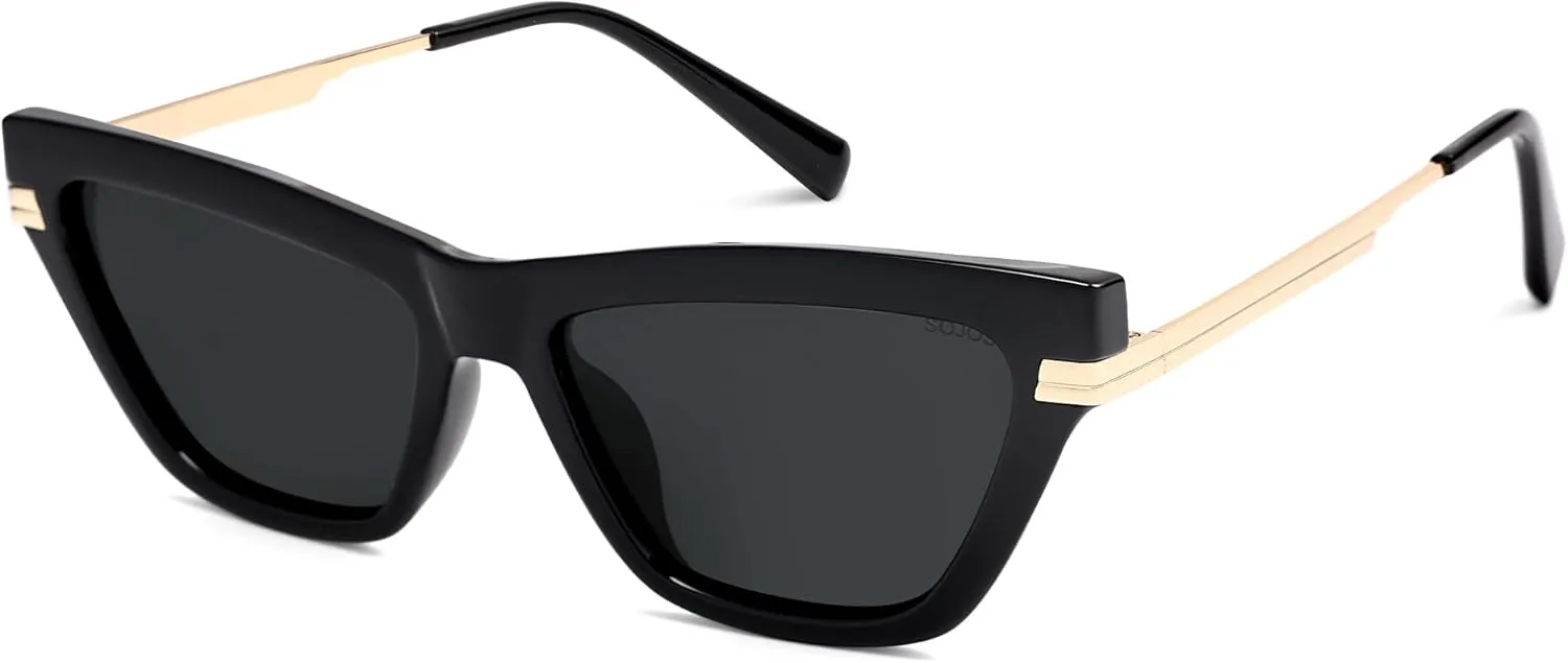 SOJOS Retro Small Polarized Cat Eye Sunglasses Womens Vintage Shades Trendy Stylish Sunnies SJ2361