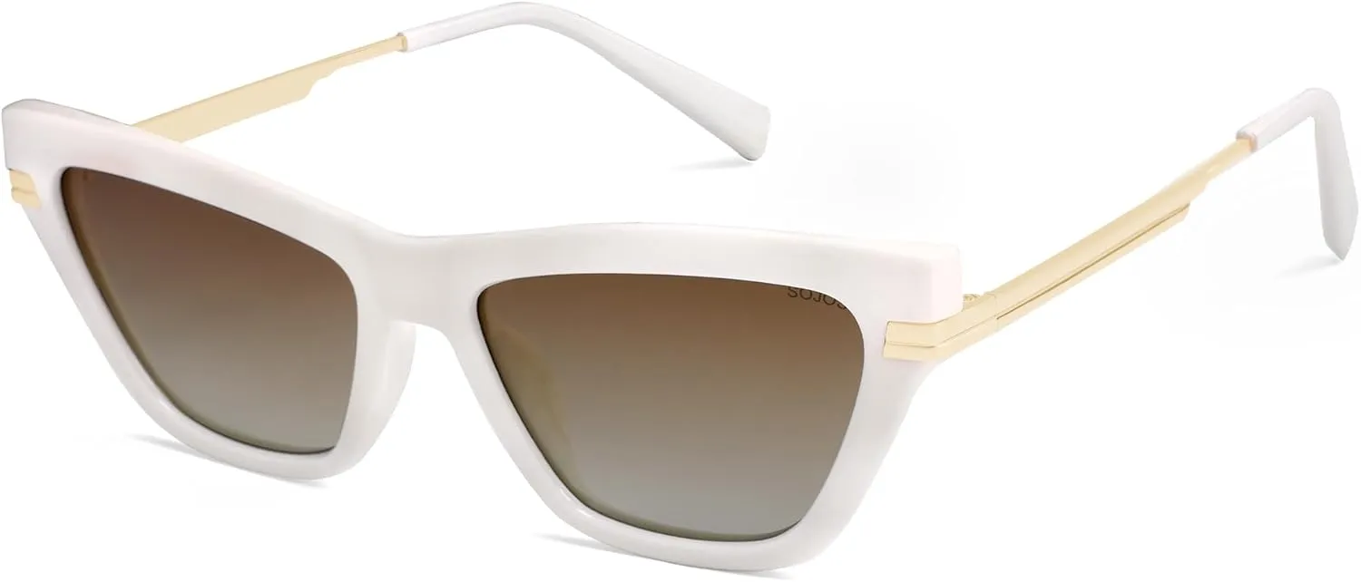 SOJOS Retro Small Polarized Cat Eye Sunglasses Womens Vintage Shades Trendy Stylish Sunnies SJ2361