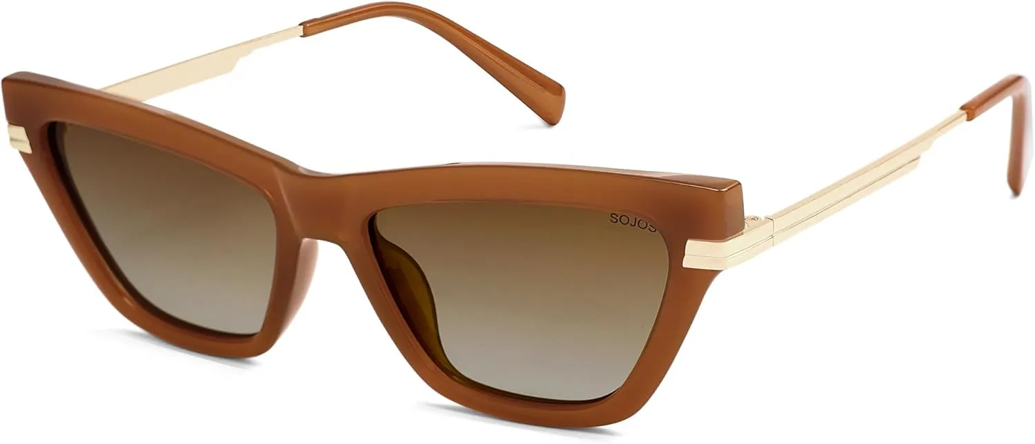SOJOS Retro Small Polarized Cat Eye Sunglasses Womens Vintage Shades Trendy Stylish Sunnies SJ2361