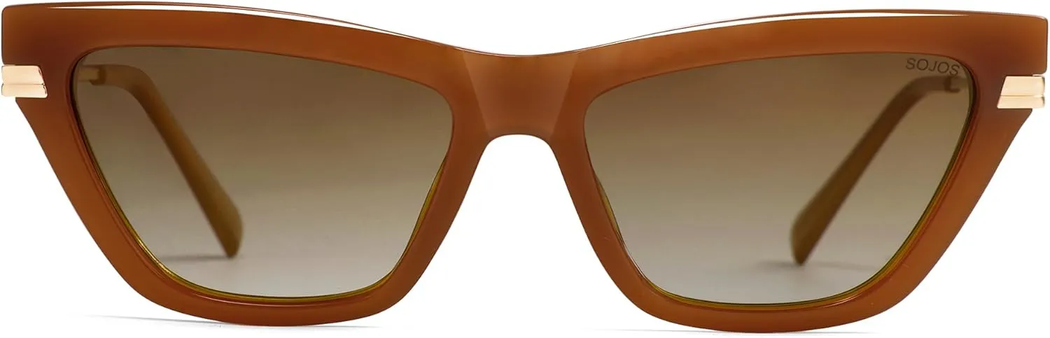 SOJOS Retro Small Polarized Cat Eye Sunglasses Womens Vintage Shades Trendy Stylish Sunnies SJ2361