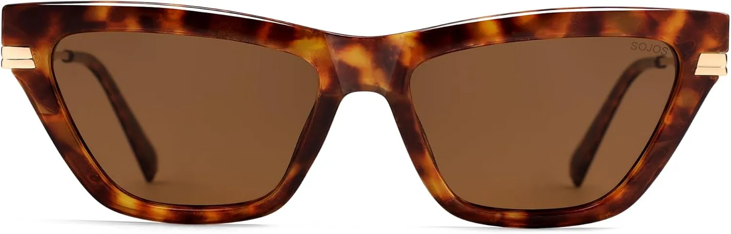 SOJOS Retro Small Polarized Cat Eye Sunglasses Womens Vintage Shades Trendy Stylish Sunnies SJ2361