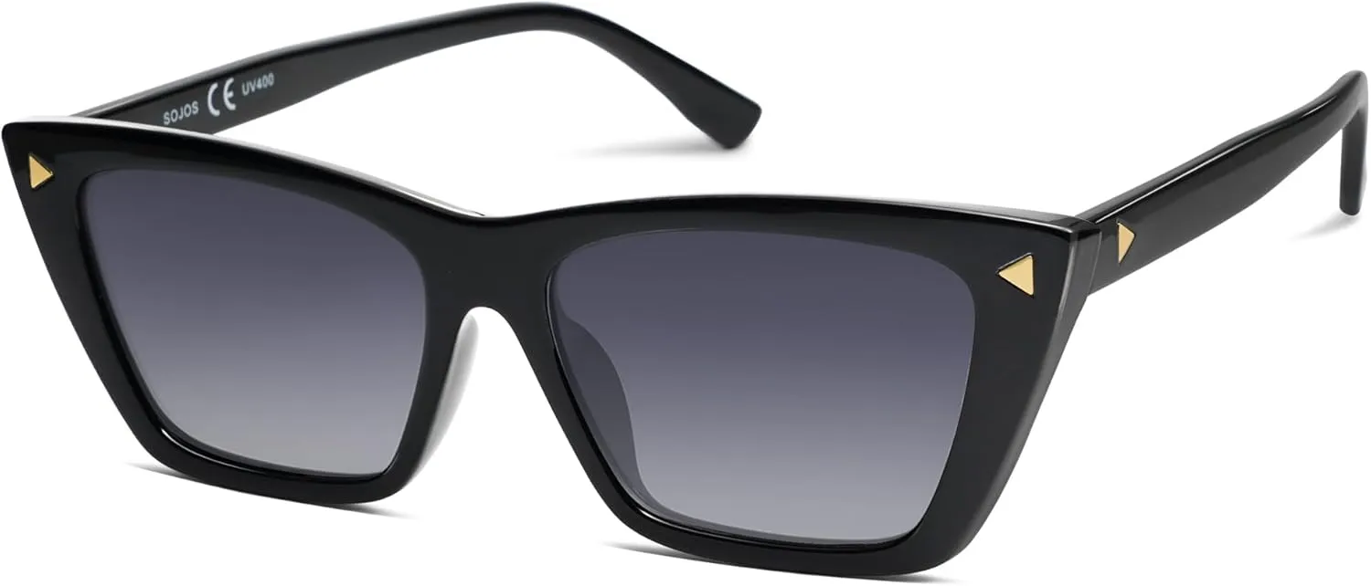 SOJOS Trendy Sunglasses Womens Cute Cat Eye Polarized Square Women Designer Shades SJ2297
