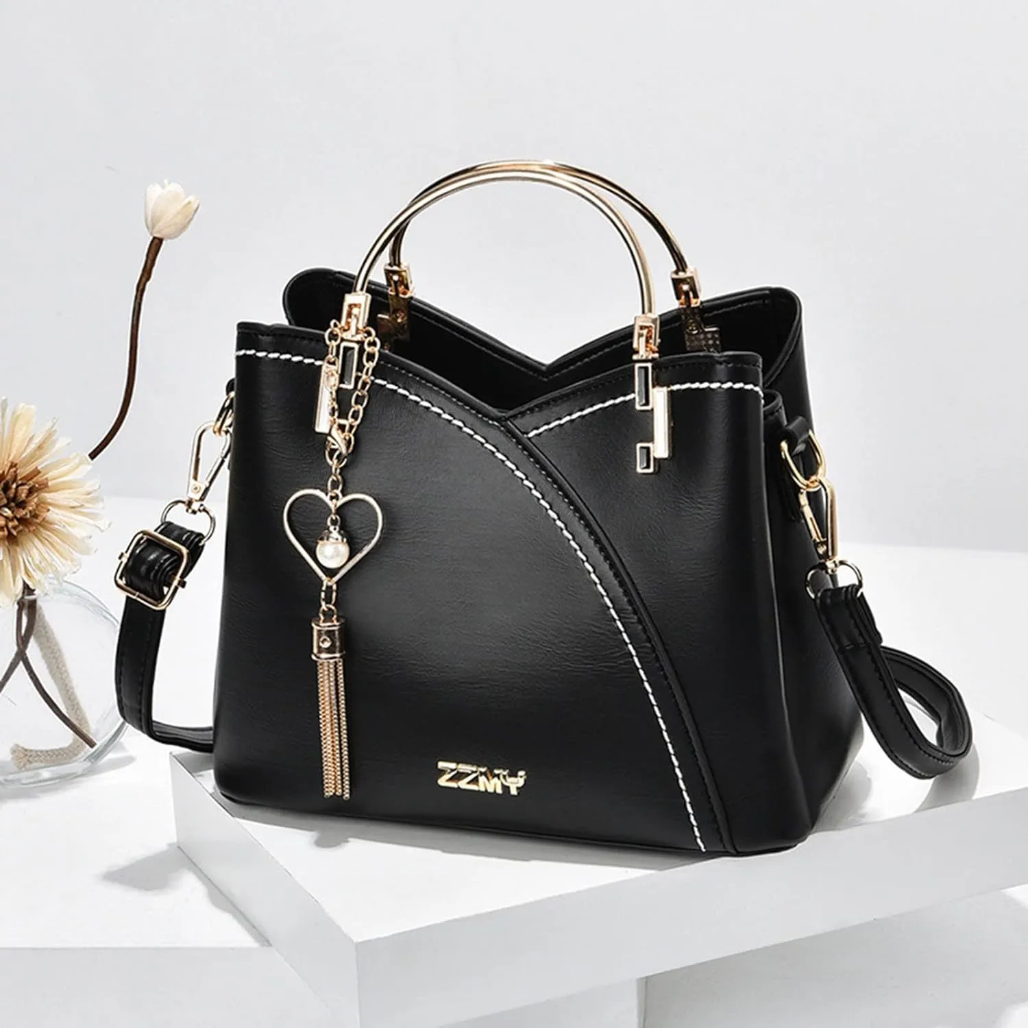 Spring And Summer Trendy Bags Ladies Handbag Shoulder Messenger Bags Fashion Womens Huge Messenger Bag (Black, One Size)