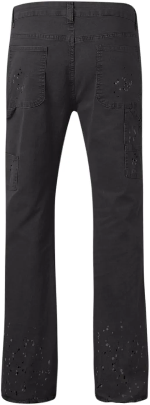 Stacked Jeans Men Baggy Jeans Men Patch Flared Trousers Outfits Bell Bottom Disco Denim Pants Vintage Patch Jeans