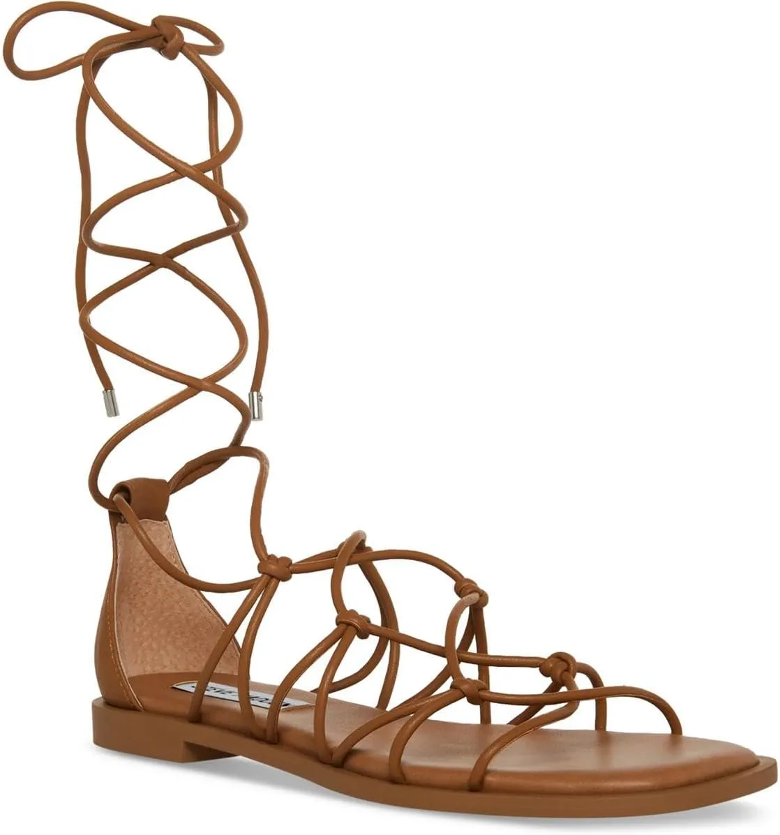 Steve Madden Womens Ainsley Faux Leather Caged Gladiator Sandals