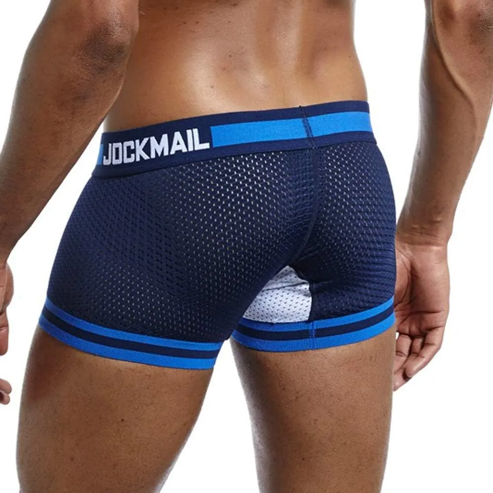 Support Pouch Men's Boxer Briefs Pack, Anti-Chafing, Moisture-Wicking Underwear, Odor Control Mesh Open Fly Panties