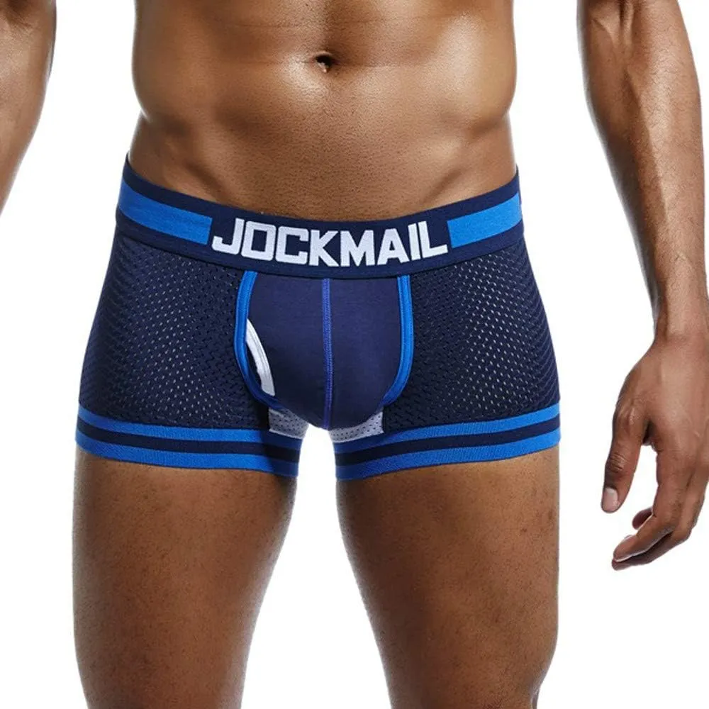 Support Pouch Men's Boxer Briefs Pack, Anti-Chafing, Moisture-Wicking Underwear, Odor Control Mesh Open Fly Panties