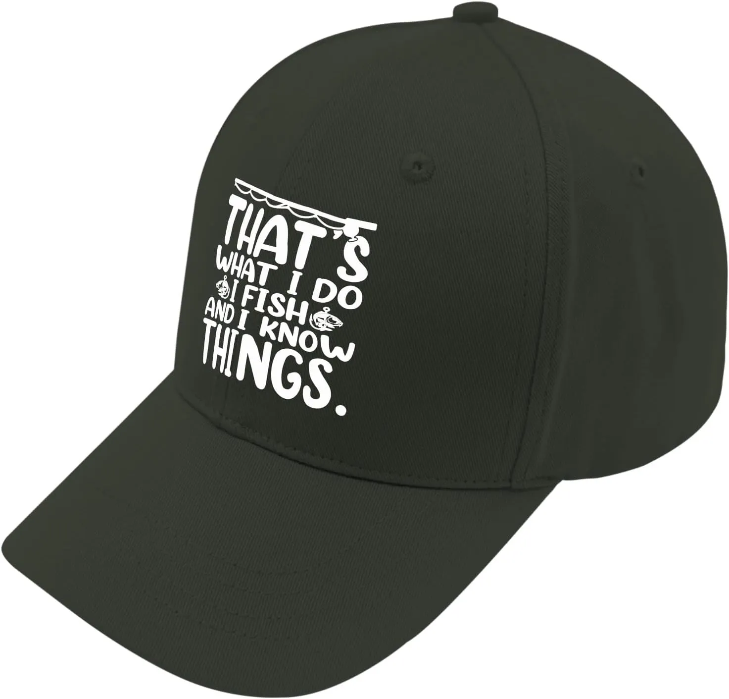That's What I Do I Fish and Know Things Trucker Hat Mens Trucker Hat AllBlack Men Hats Gifts for Son Baseball Caps