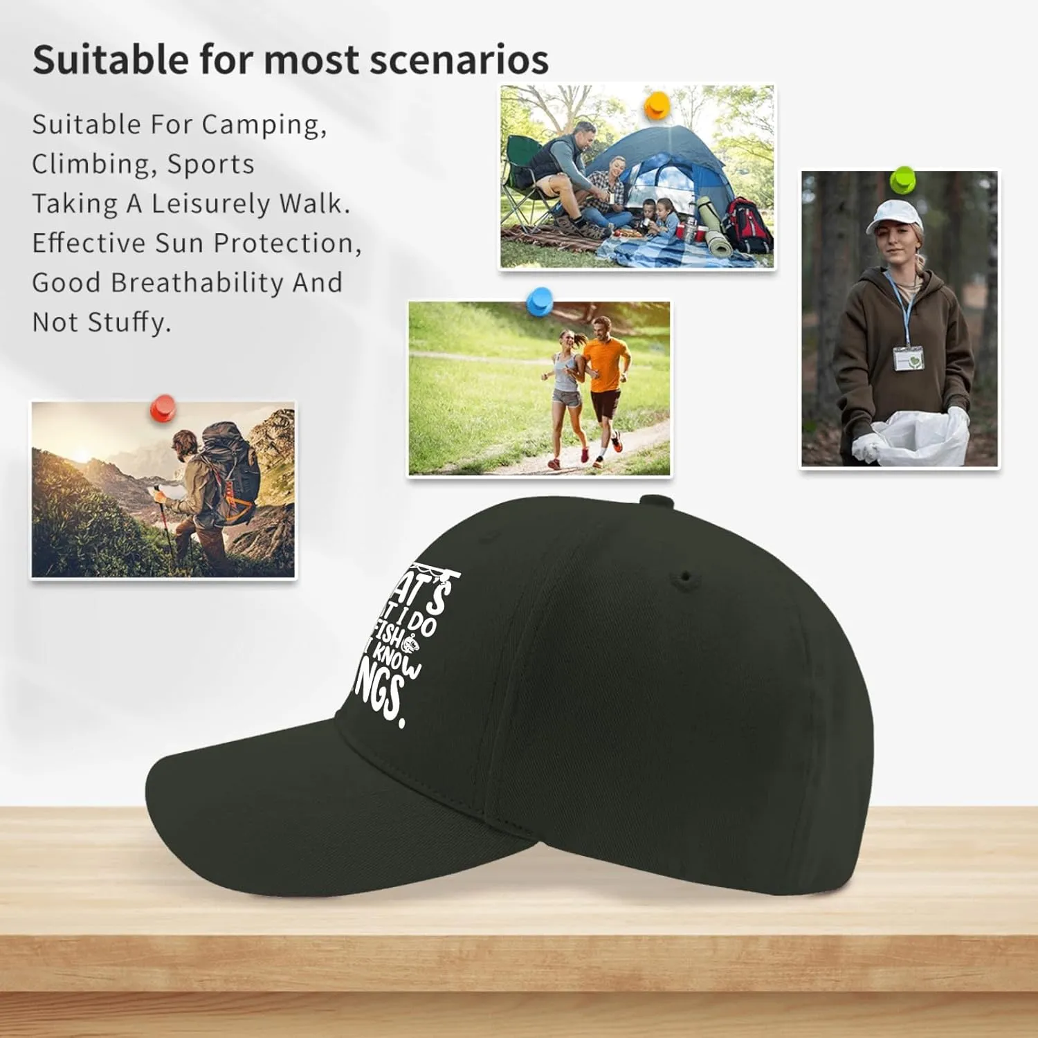 That's What I Do I Fish and Know Things Trucker Hat Mens Trucker Hat AllBlack Men Hats Gifts for Son Baseball Caps