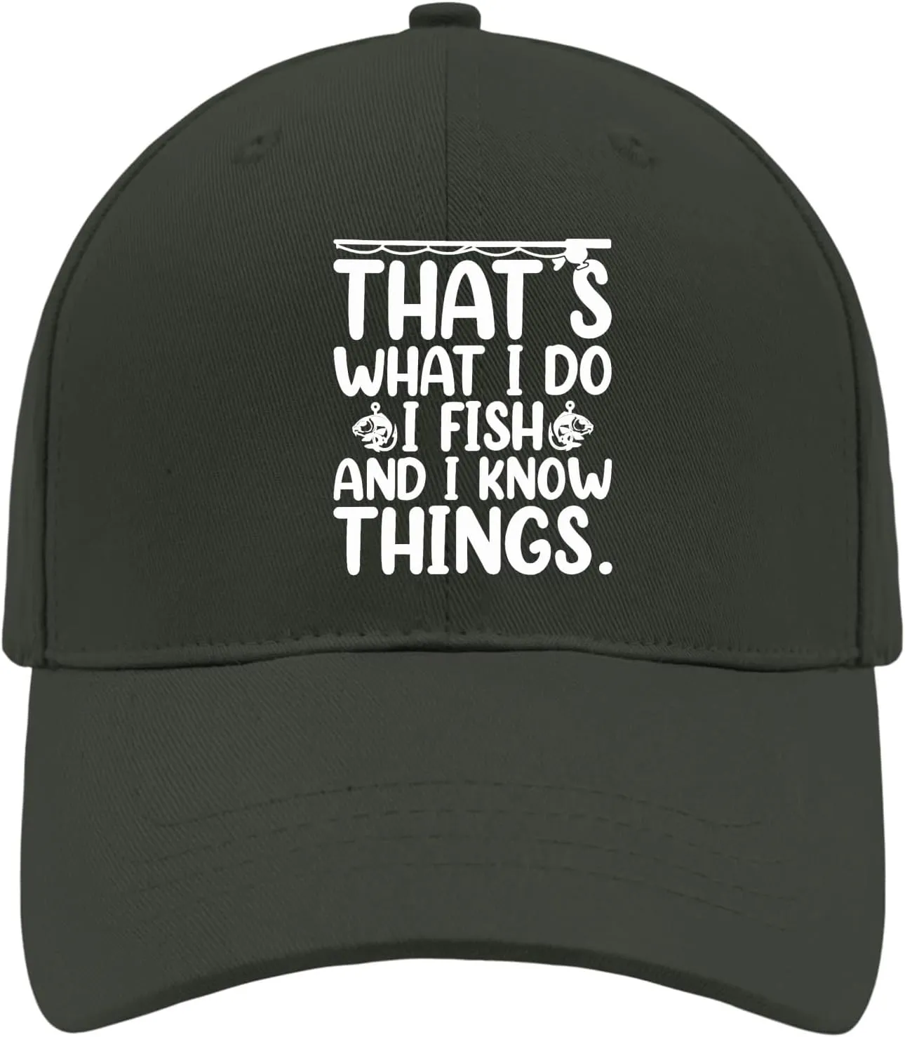 That's What I Do I Fish and Know Things Trucker Hat Mens Trucker Hat AllBlack Men Hats Gifts for Son Baseball Caps