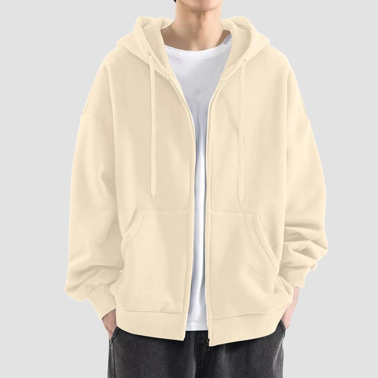 TUQIDEWU Mens Zip Up Hoodie, Hoodies for Men Pullover Men's Full Zip Hoodie Oversized Hoodie Sweatshirts with Pockets for Men