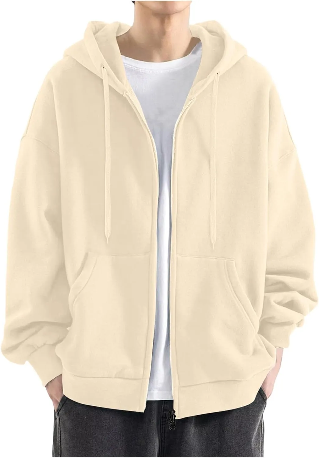 TUQIDEWU Mens Zip Up Hoodie, Hoodies for Men Pullover Men's Full Zip Hoodie Oversized Hoodie Sweatshirts with Pockets for Men