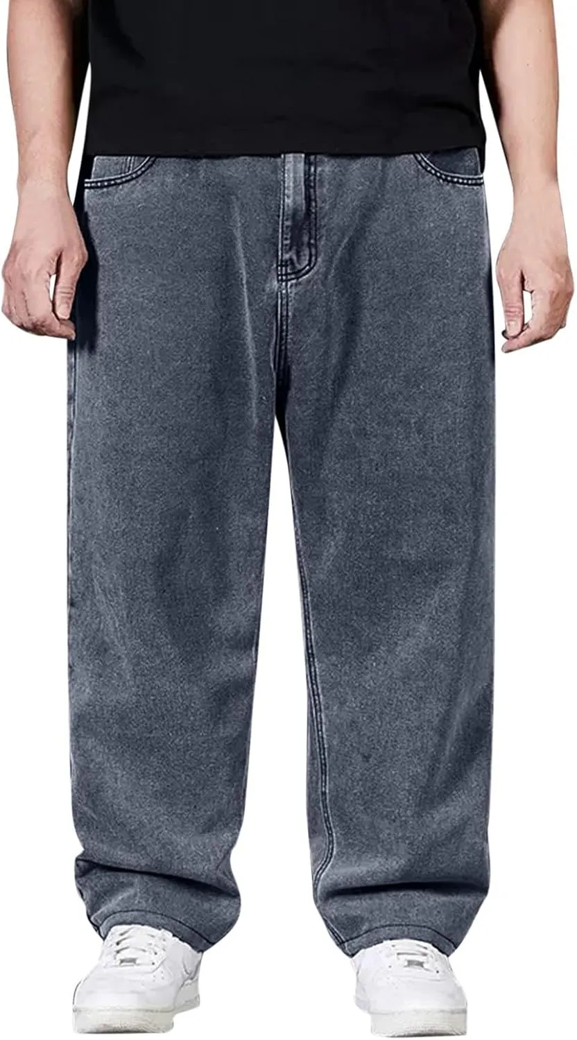 Unisex Y2K Streetwear Retro Print Baggy Jeans Gothic High-Waisted Wide-Leg Jeans Harajuku Hip-hop Pants
