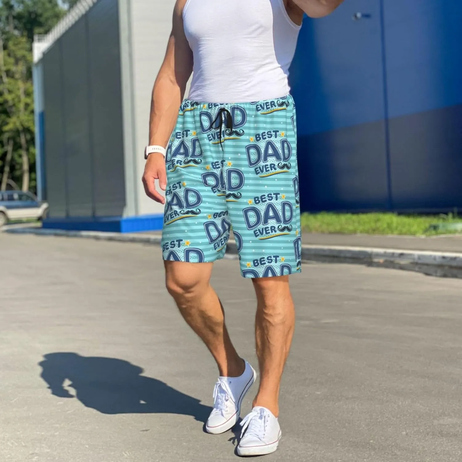 Vosery Mens Pajama Pants - Best Dad Ever Comfy Sleep Shorts Mens Pajama Shorts, Mens Lounge Shorts Pj Pants