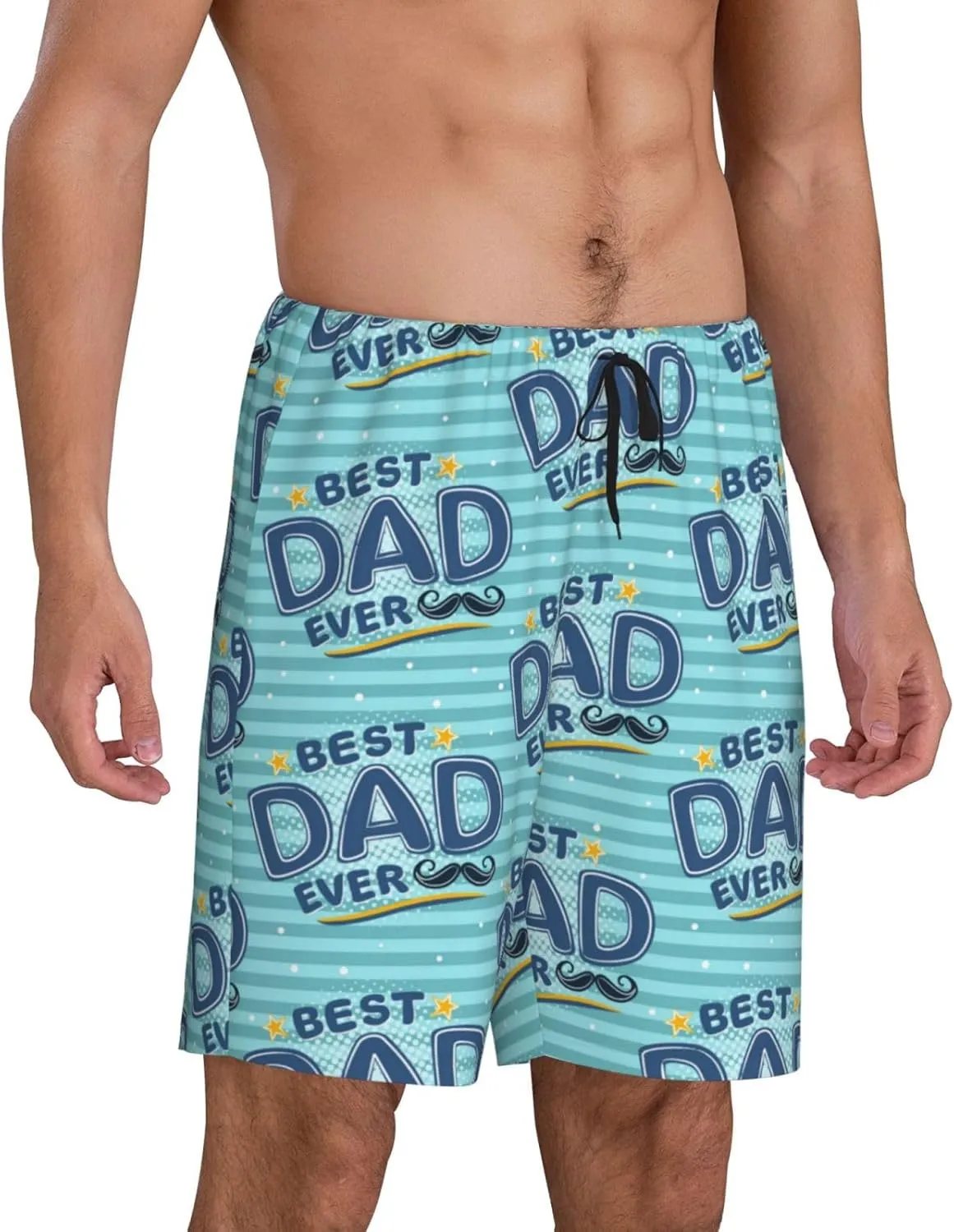 Vosery Mens Pajama Pants - Best Dad Ever Comfy Sleep Shorts Mens Pajama Shorts, Mens Lounge Shorts Pj Pants