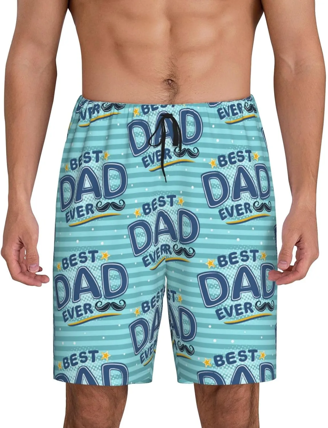 Vosery Mens Pajama Pants - Best Dad Ever Comfy Sleep Shorts Mens Pajama Shorts, Mens Lounge Shorts Pj Pants