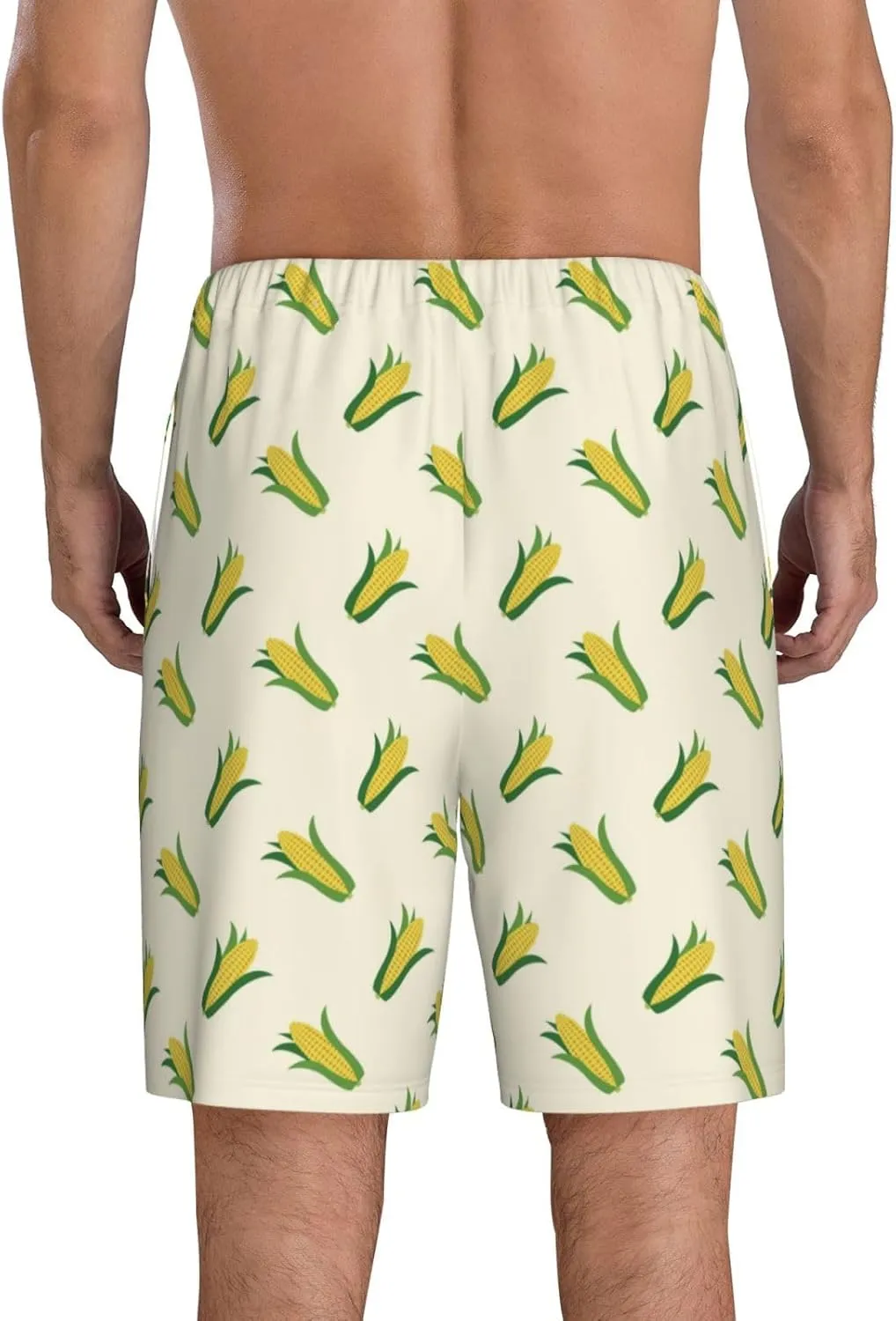Vosery Mens Pajama Pants - Corn Print Comfy Sleep Shorts Mens Pajama Shorts, Mens Lounge Shorts Pj Pants