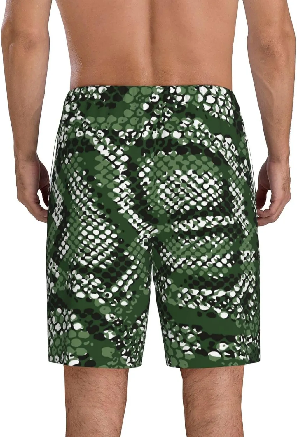 VOSERY mens pajama pants - Green Snakeskin Comfy Sleep Shorts Mens Pajama shorts, mens lounge shorts pj pants