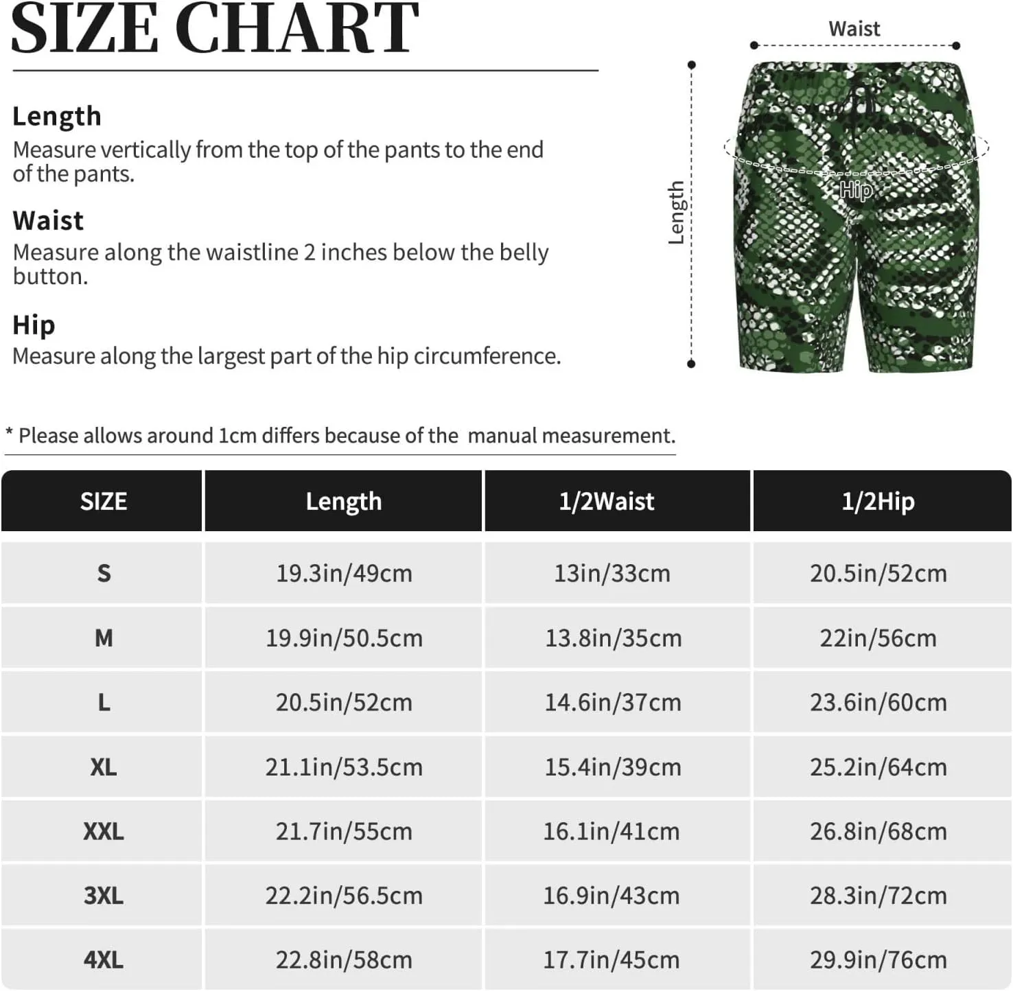 VOSERY mens pajama pants - Green Snakeskin Comfy Sleep Shorts Mens Pajama shorts, mens lounge shorts pj pants