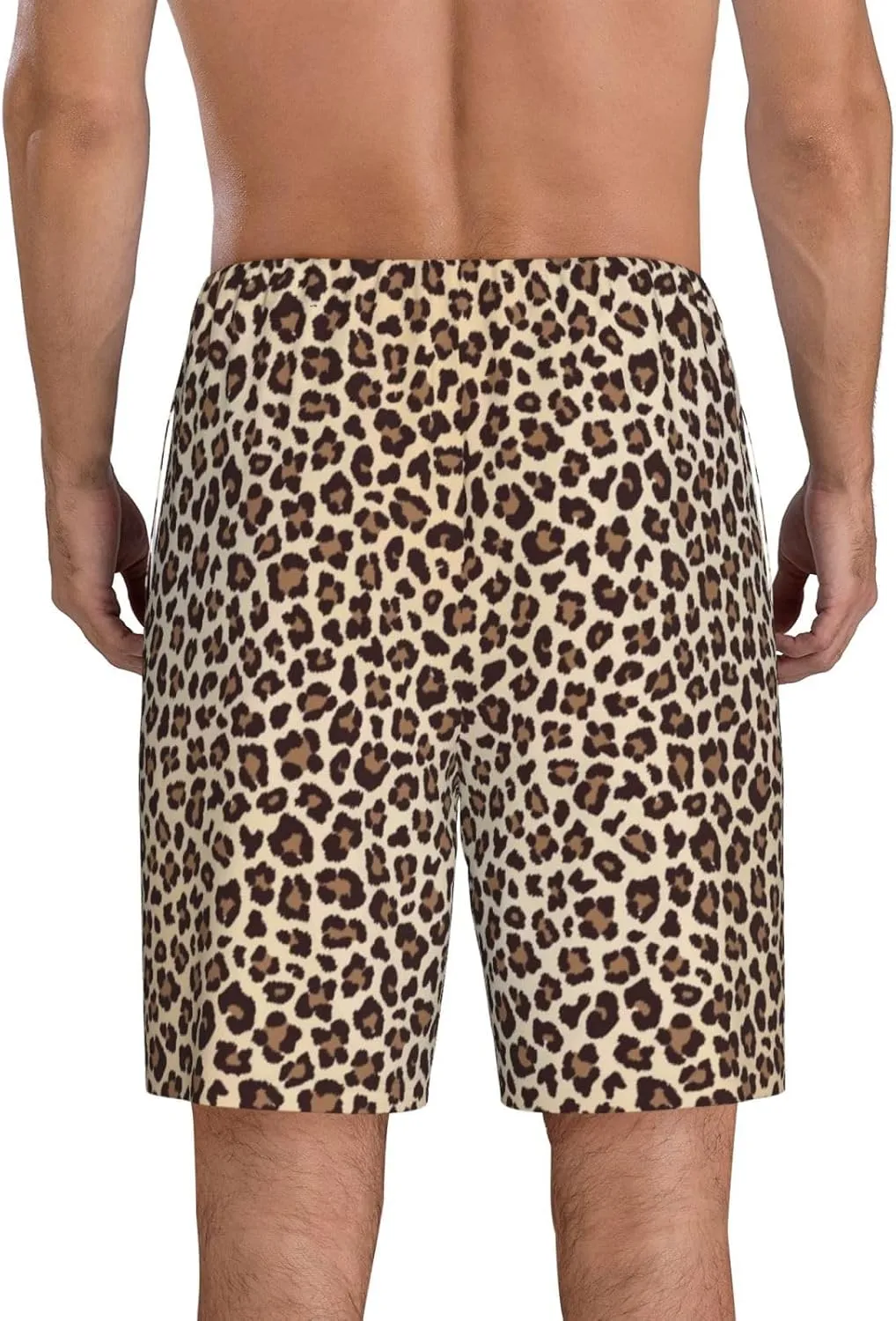 VOSERY mens pajama pants - Leopard Print-2 Comfy Sleep Shorts Mens Pajama shorts, mens lounge shorts pj pants