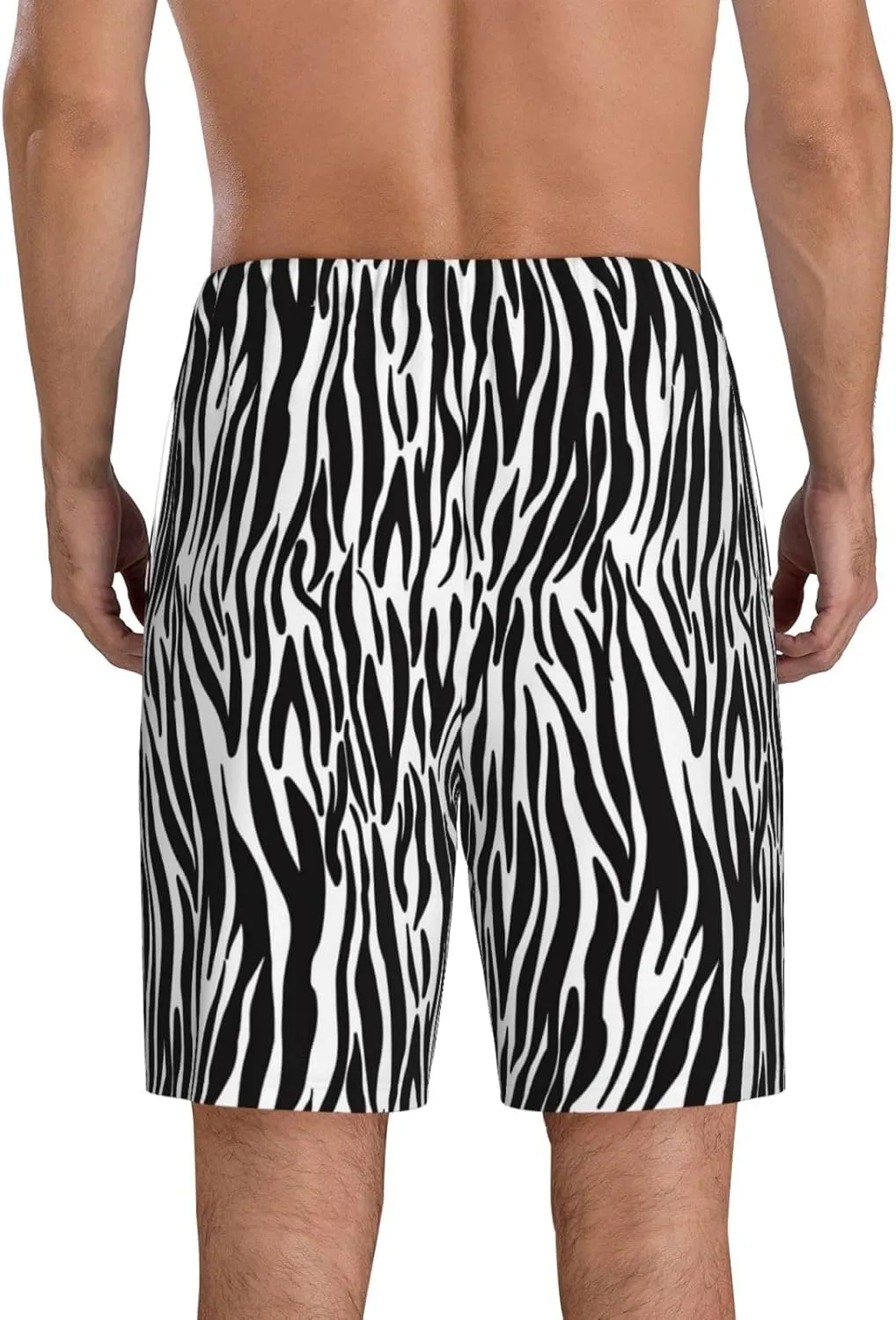 Vosery Mens Pajama Pants - Zebra Print Comfy Sleep Shorts Mens Pajama Shorts, Mens Lounge Shorts Pj Pants