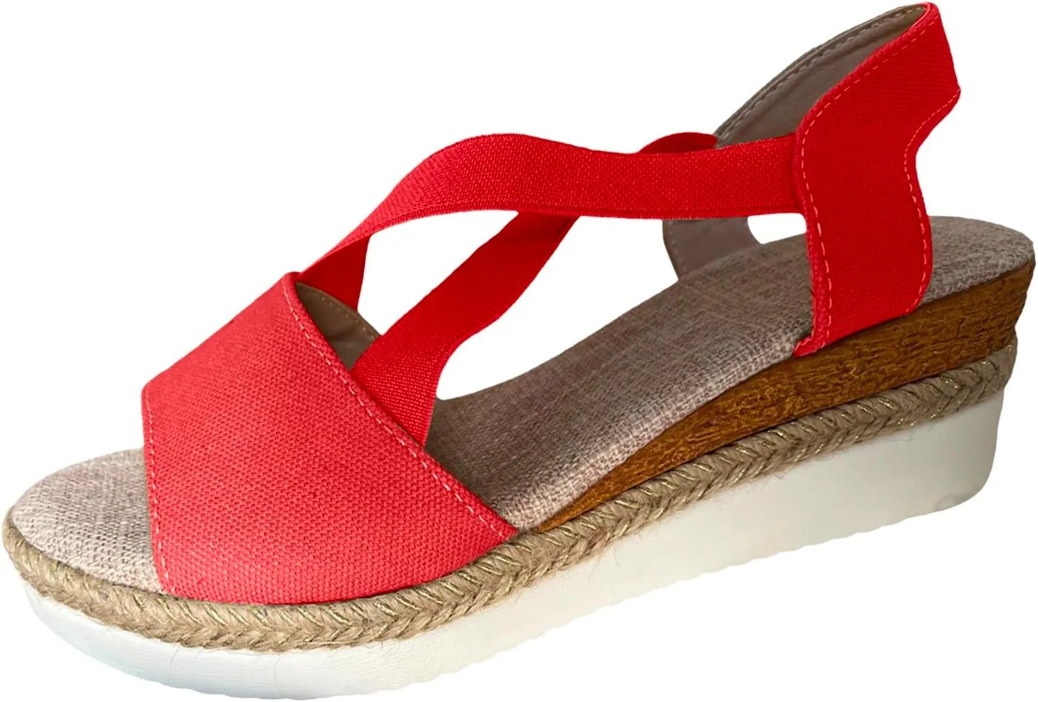 Wedge Sandals for Women,Womens Espadrille Platform Wedge Sandals Open Toe Ankle Strap Buckle Platform Sandals Casual Summer Dress Shoes Platform Sandals Lightweight Womens Sandals
