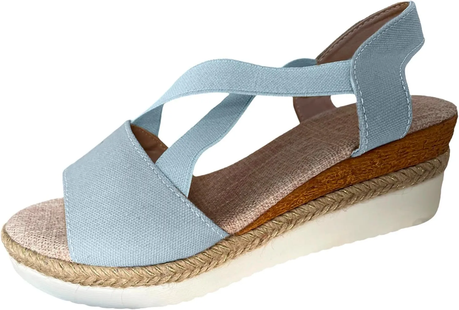 Wedge Sandals for Women,Womens Espadrille Platform Wedge Sandals Open Toe Ankle Strap Buckle Platform Sandals Casual Summer Dress Shoes Platform Sandals Lightweight Womens Sandals