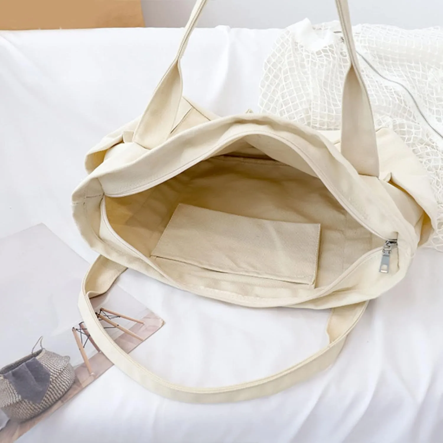 Women Canvas Shoulder Bags Retro Casual Handbags Work Bags Tote Purses Leather Clutch Purse Wallet