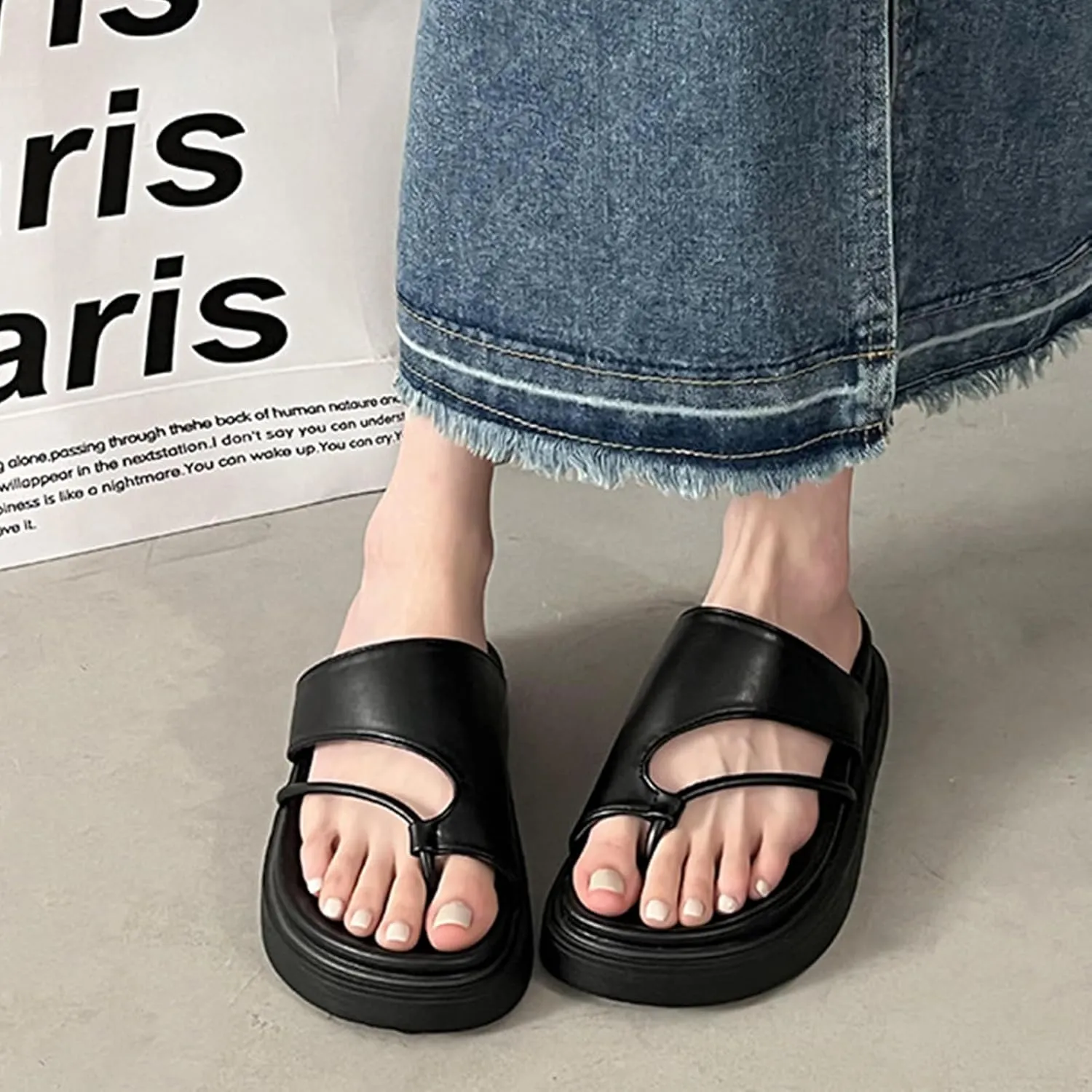 Womens Casual Flip Flops Yoga Mat Comfortable Cushion Arch Support Walking Thong Sandals Lightweight Womens Orthopedic Walking Sandals, Non-Slip Summer Beach Slippers